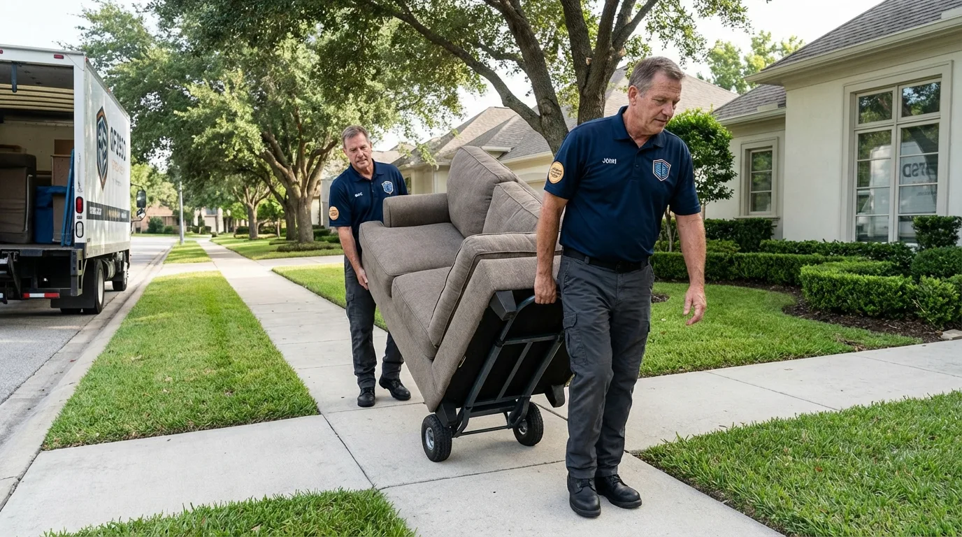 Local residential moving crew loading furniture in Philadelphia, PA