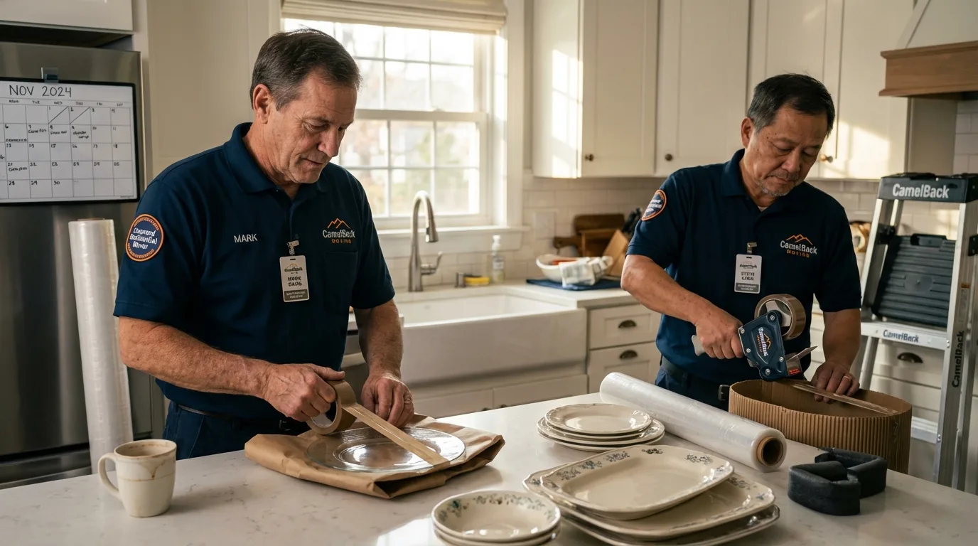 Professional crew packing kitchen dishware in Philadelphia, PA